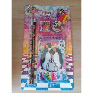 Lisa Frank 5 Piece Study Set New In Package Penguins Puppies Kittens Stationery